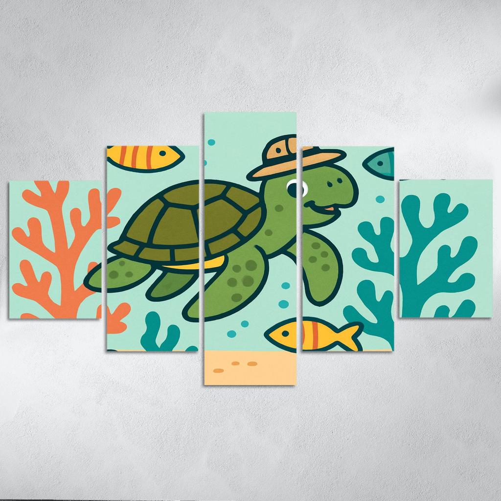 Coral Reef Explorer Turtle home decor
