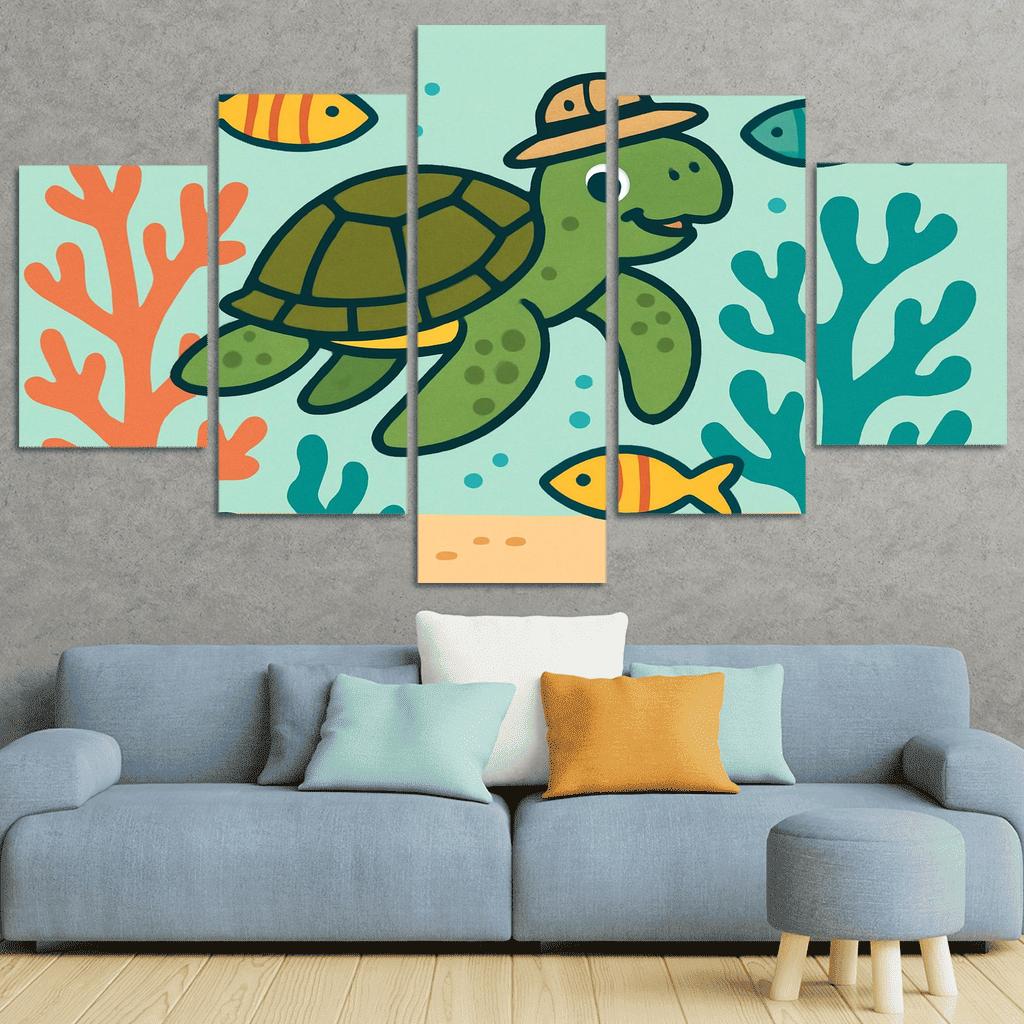 Coral Reef Explorer Turtle home decor