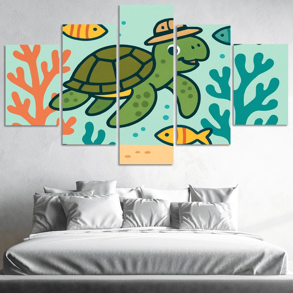 Coral Reef Explorer Turtle home decor