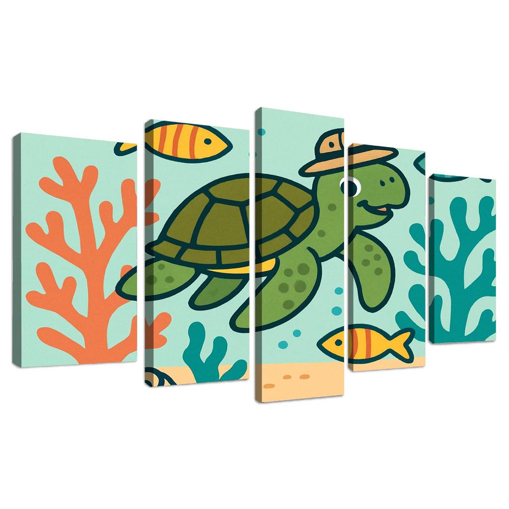 Coral Reef Explorer Turtle home decor