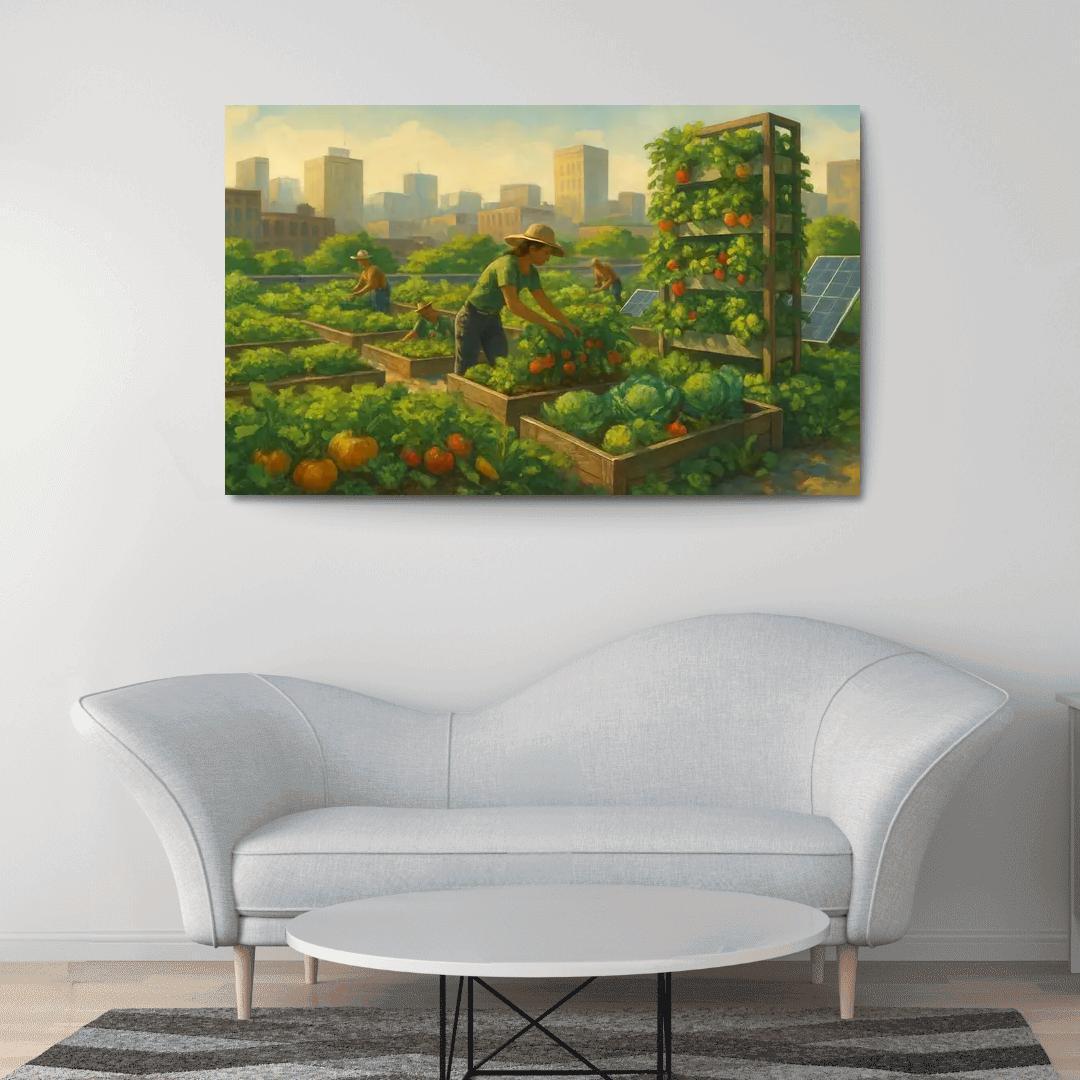 Sustainable Urban Agriculture Innovations premium artwork frames