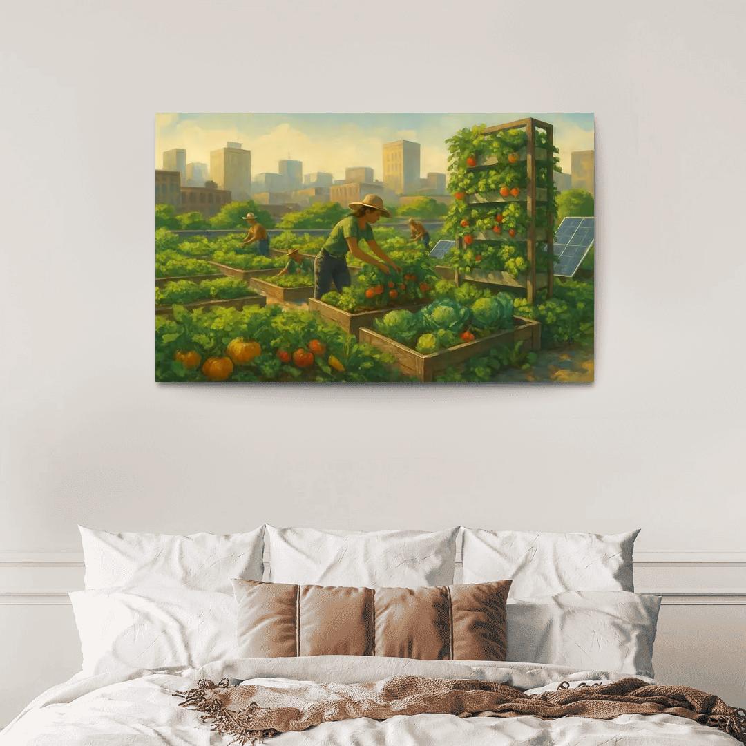 Sustainable Urban Agriculture Innovations premium artwork frames