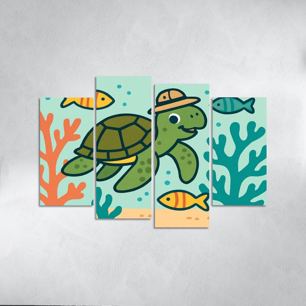 Coral Reef Explorer Turtle home decor