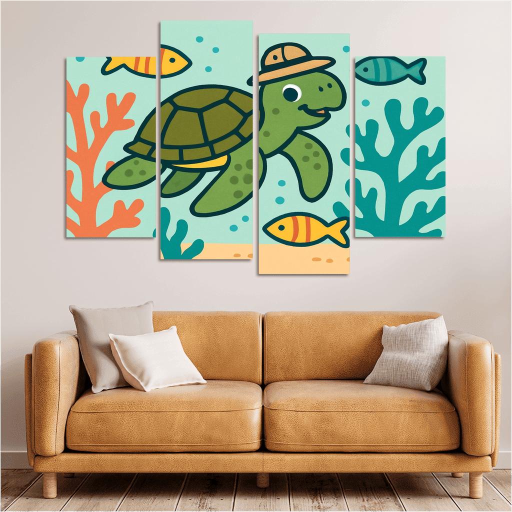 Coral Reef Explorer Turtle home decor