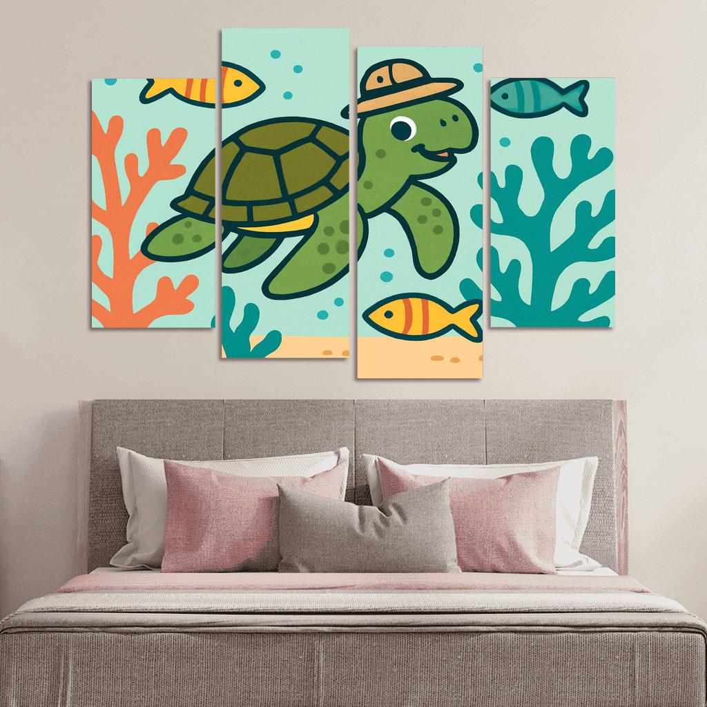 Coral Reef Explorer Turtle home decor