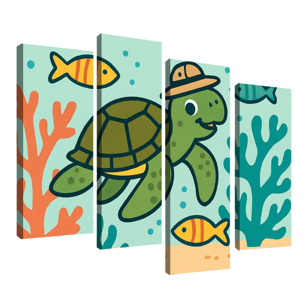 Coral Reef Explorer Turtle home decor