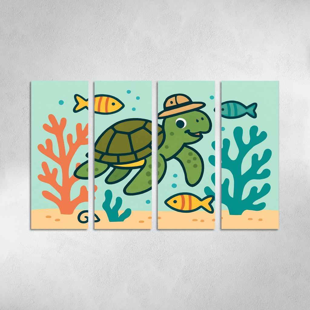 Coral Reef Explorer Turtle home decor