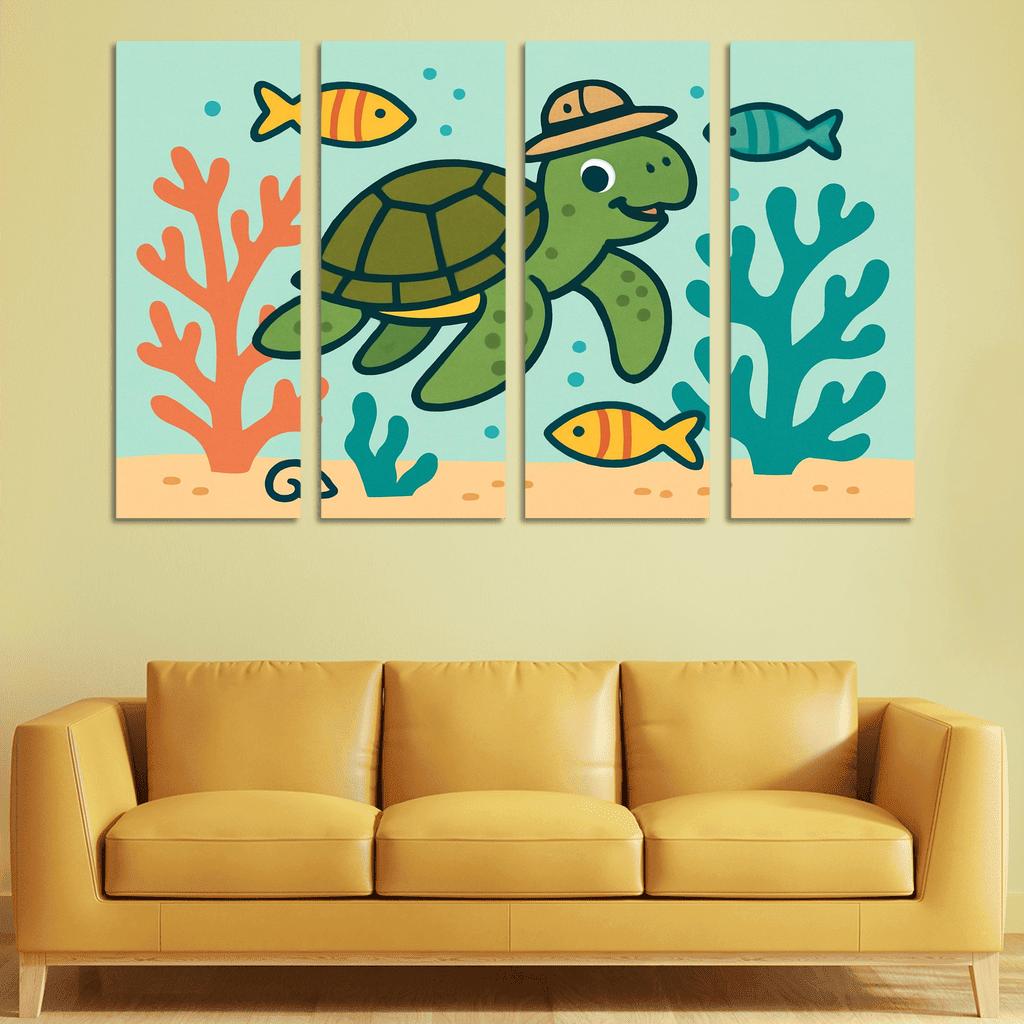 Coral Reef Explorer Turtle home decor