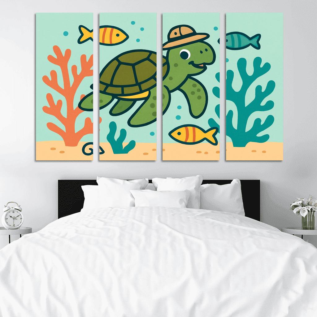Coral Reef Explorer Turtle home decor