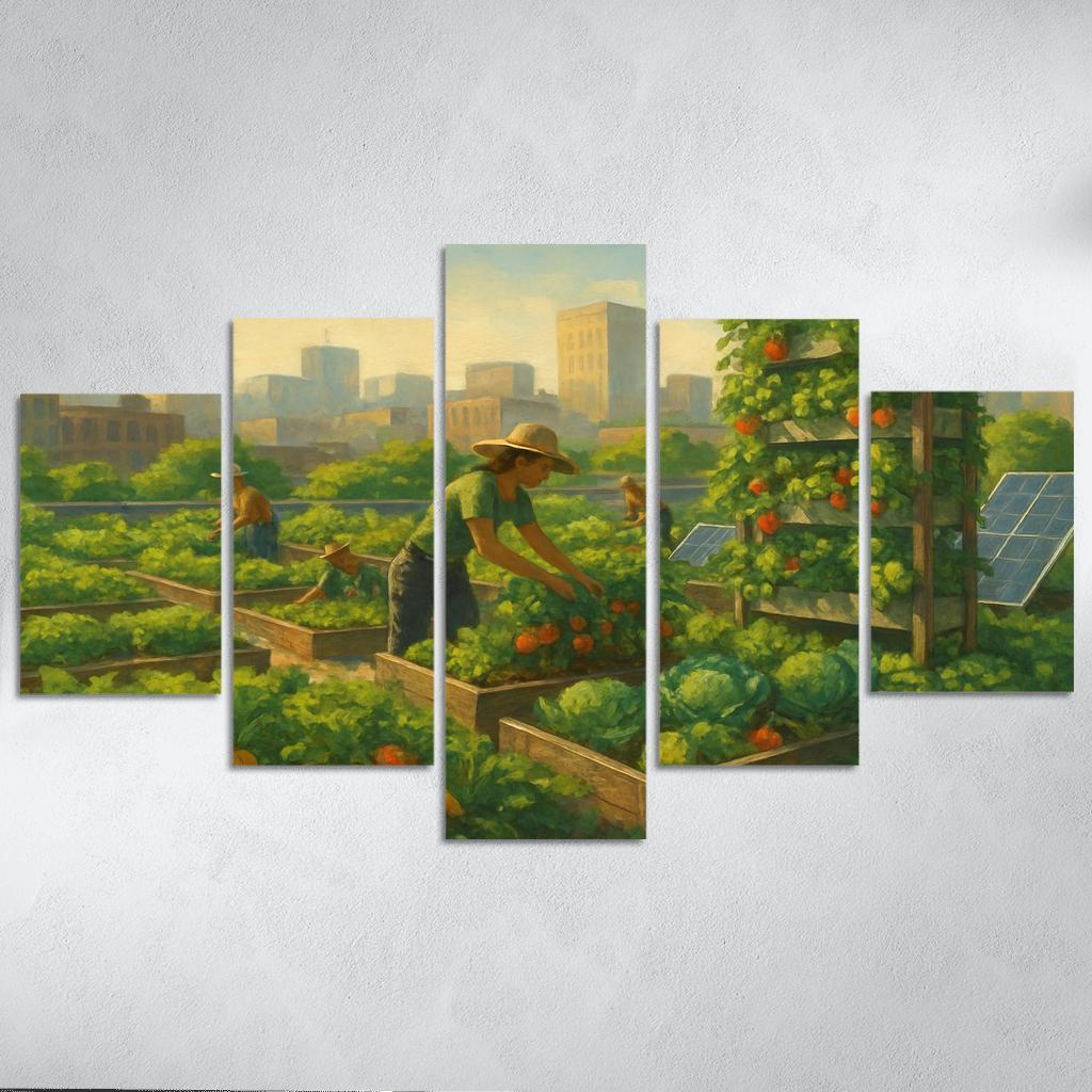 Sustainable Urban Agriculture Innovations premium artwork frames