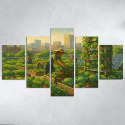 Sustainable Urban Agriculture Innovations premium artwork frames