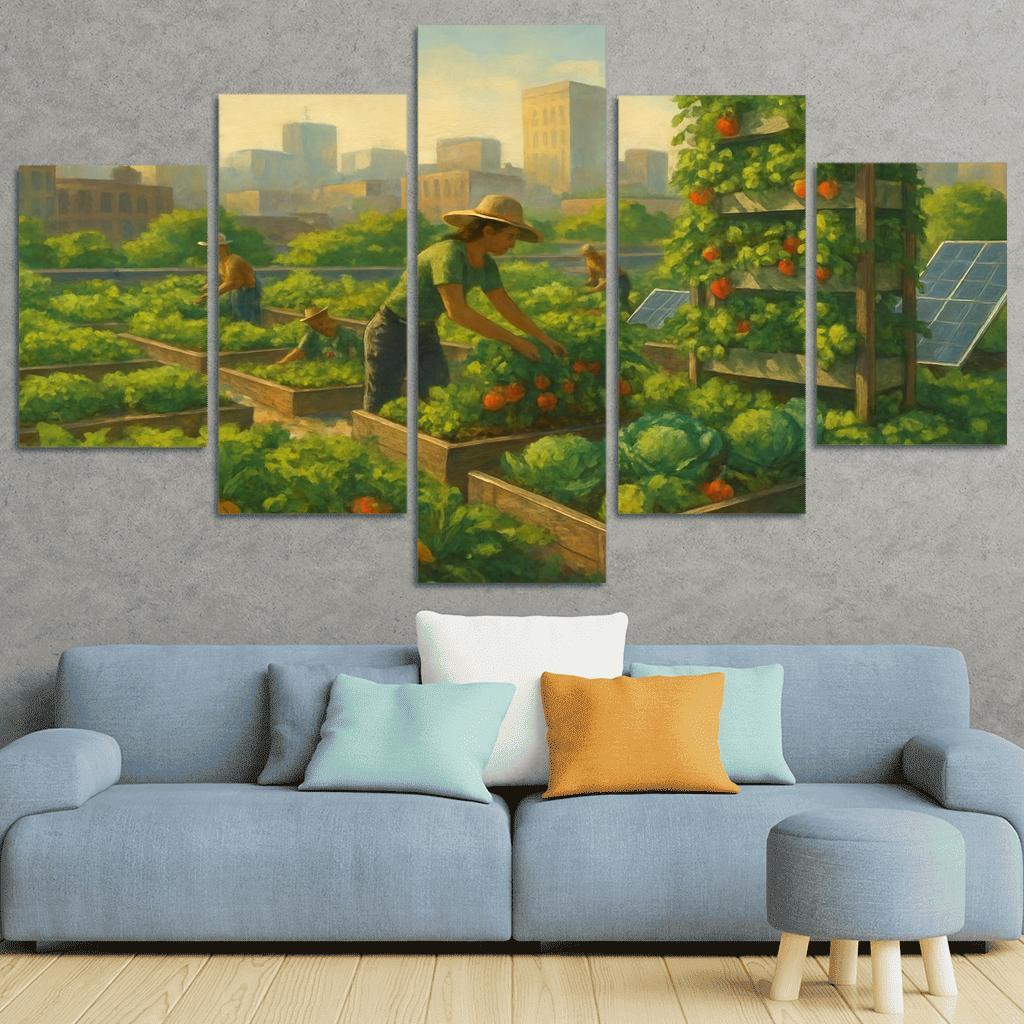 Sustainable Urban Agriculture Innovations premium artwork frames