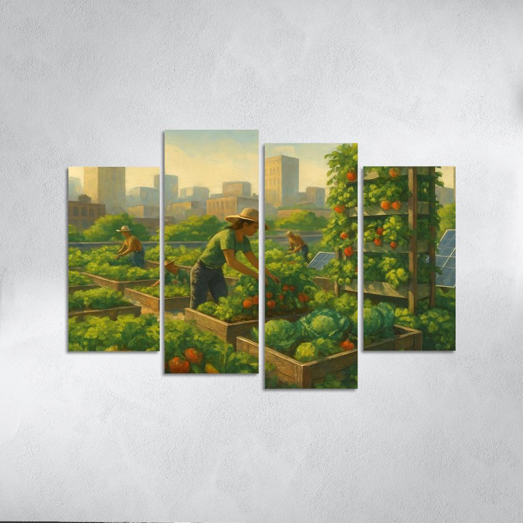 Sustainable Urban Agriculture Innovations premium artwork frames
