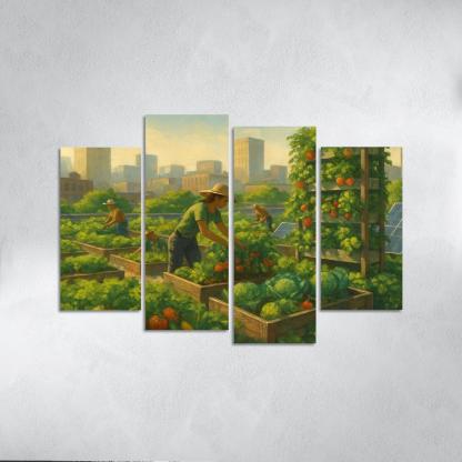 Sustainable Urban Agriculture Innovations premium artwork frames