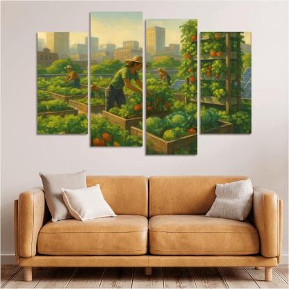 Sustainable Urban Agriculture Innovations premium artwork frames
