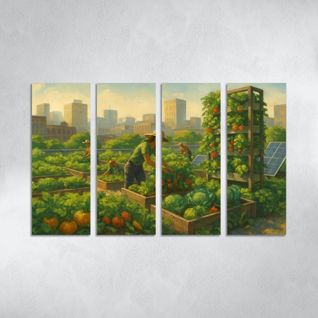 Sustainable Urban Agriculture Innovations premium artwork frames