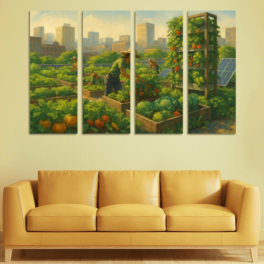 Sustainable Urban Agriculture Innovations premium artwork frames