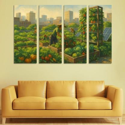 Sustainable Urban Agriculture Innovations premium artwork frames