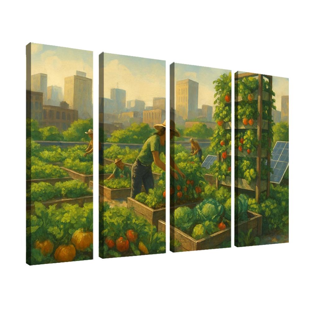Sustainable Urban Agriculture Innovations premium artwork frames