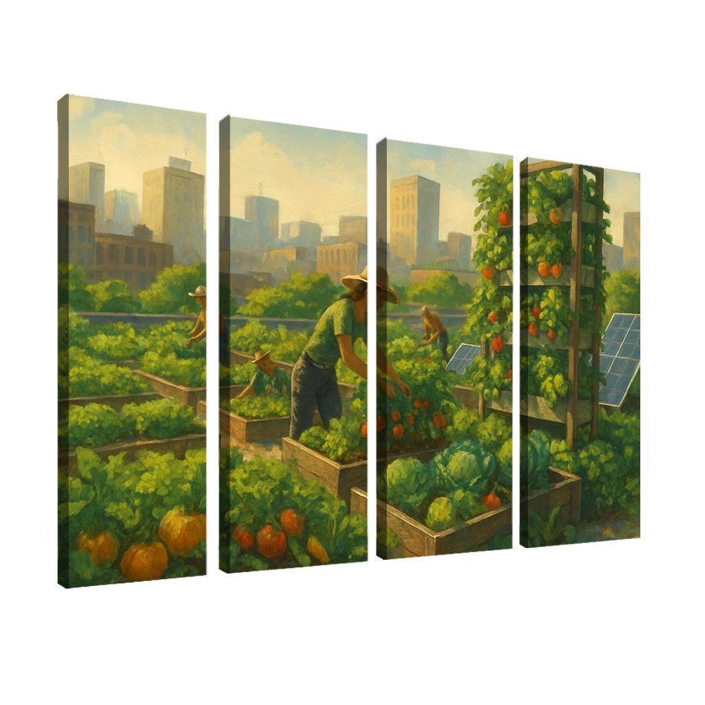 Sustainable Urban Agriculture Innovations premium artwork frames