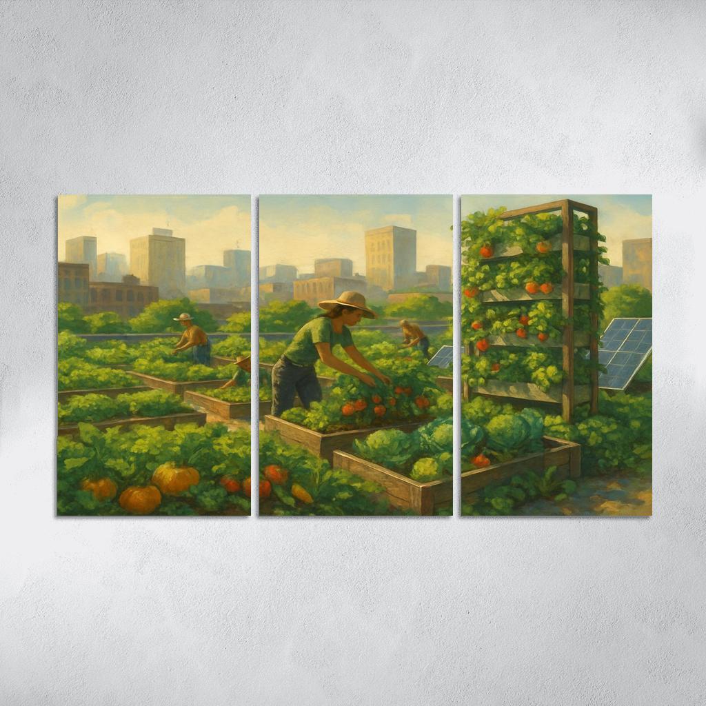 Sustainable Urban Agriculture Innovations premium artwork frames
