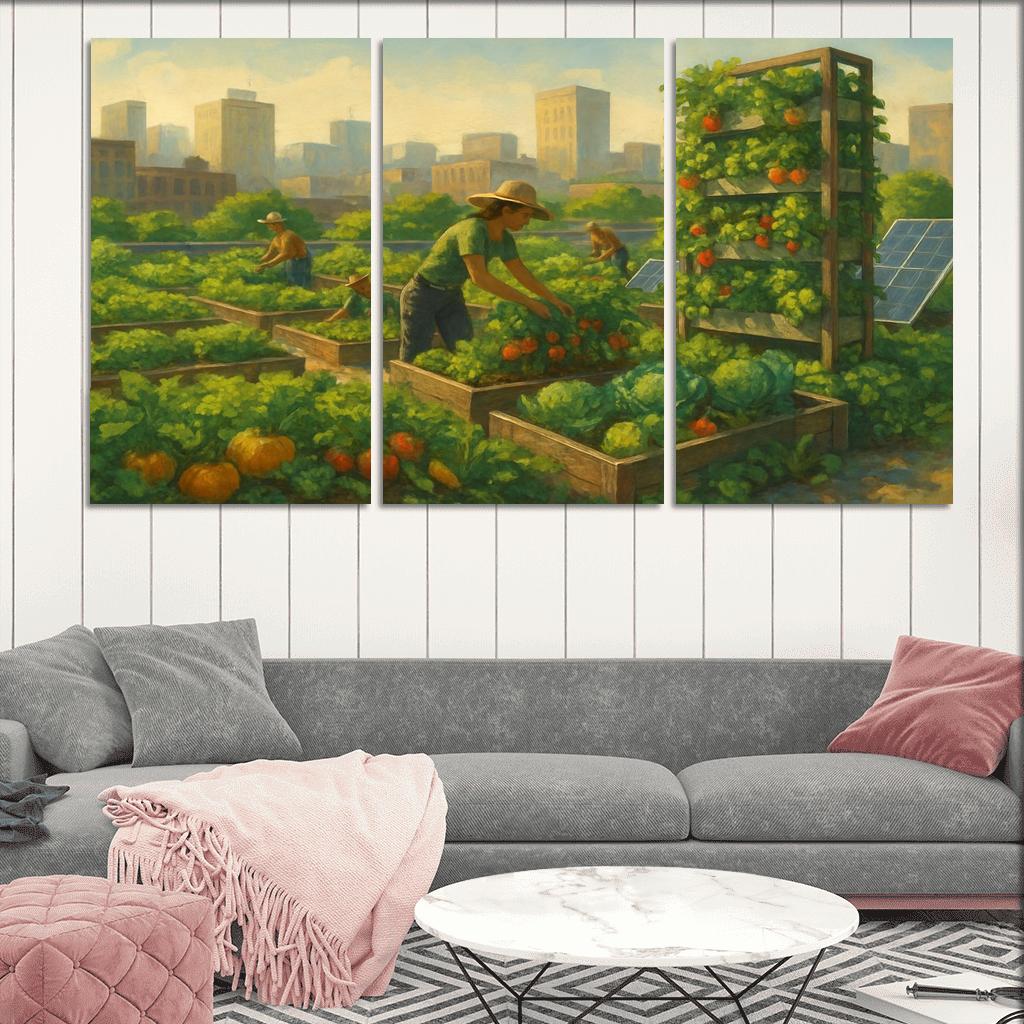 Sustainable Urban Agriculture Innovations premium artwork frames