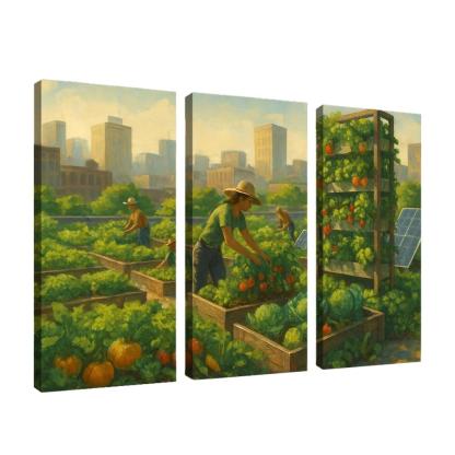 Sustainable Urban Agriculture Innovations premium artwork frames