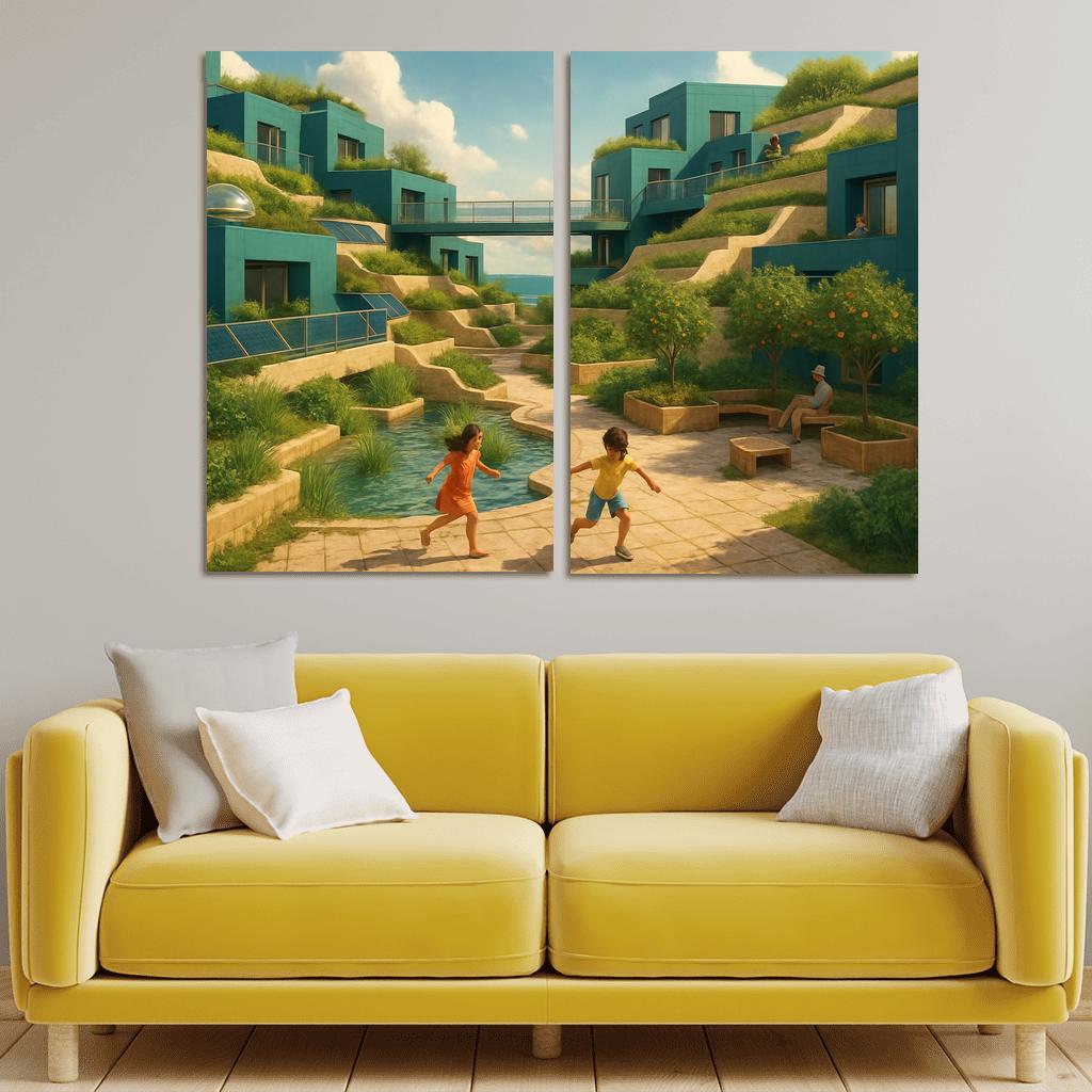 Tidal Terrace Habitats custom paintings frame