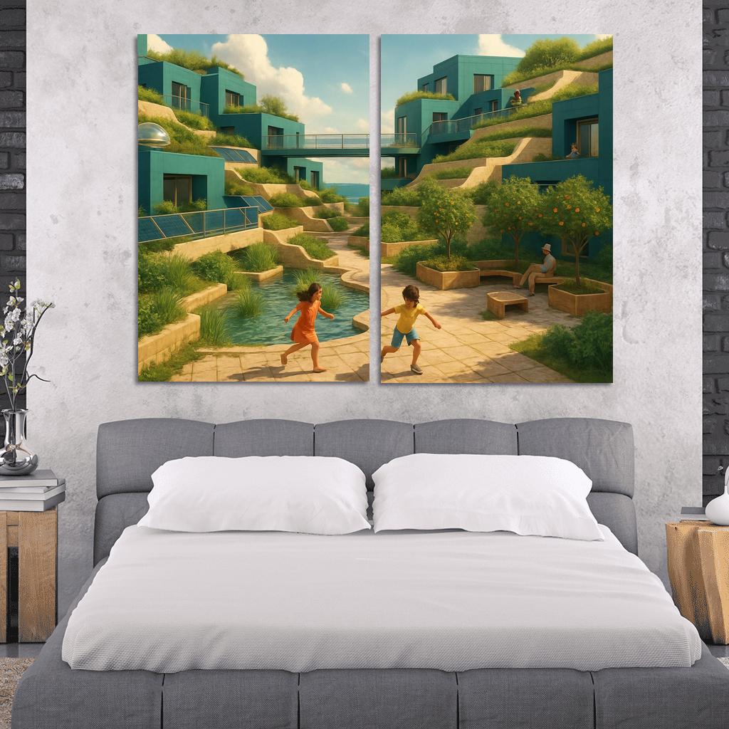 Tidal Terrace Habitats custom paintings frame