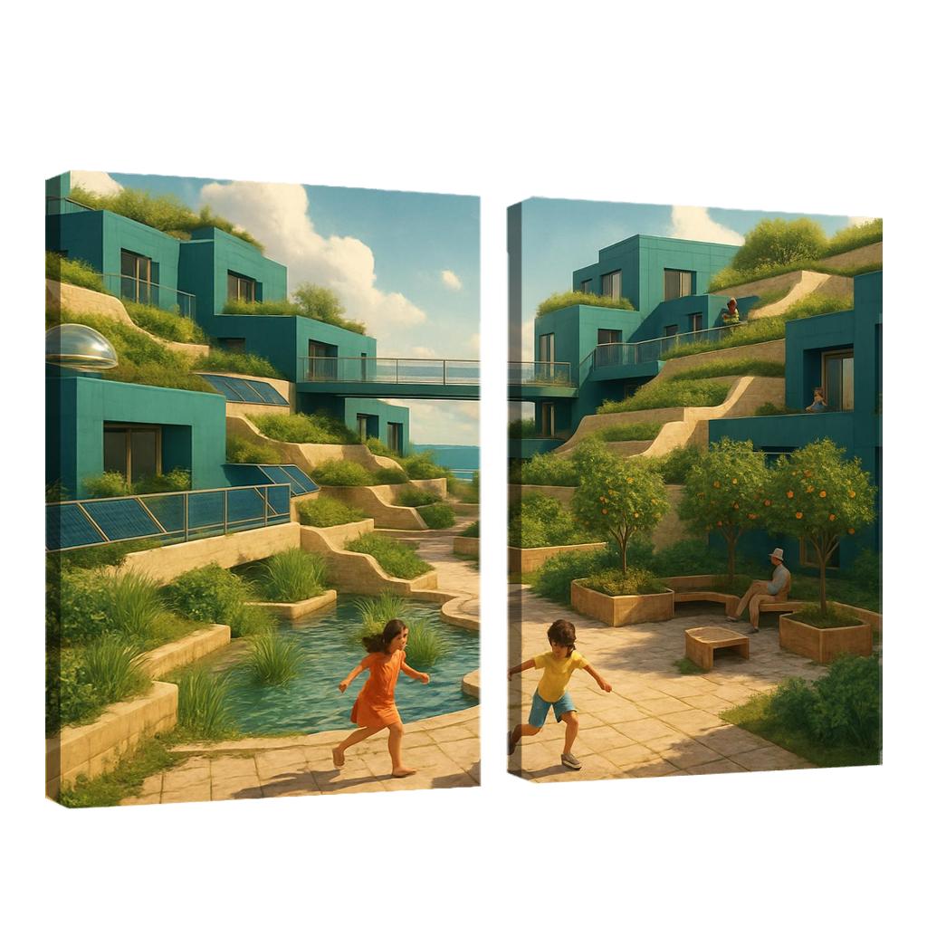 Tidal Terrace Habitats custom paintings frame