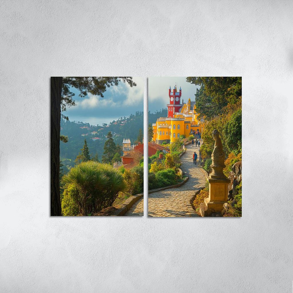 Pena Palace Park Gardens multi-panel paintings