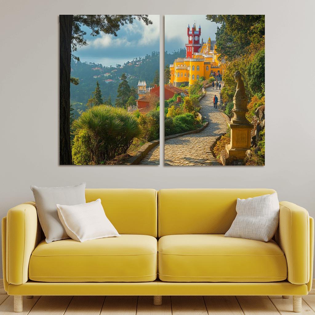 Pena Palace Park Gardens multi-panel paintings