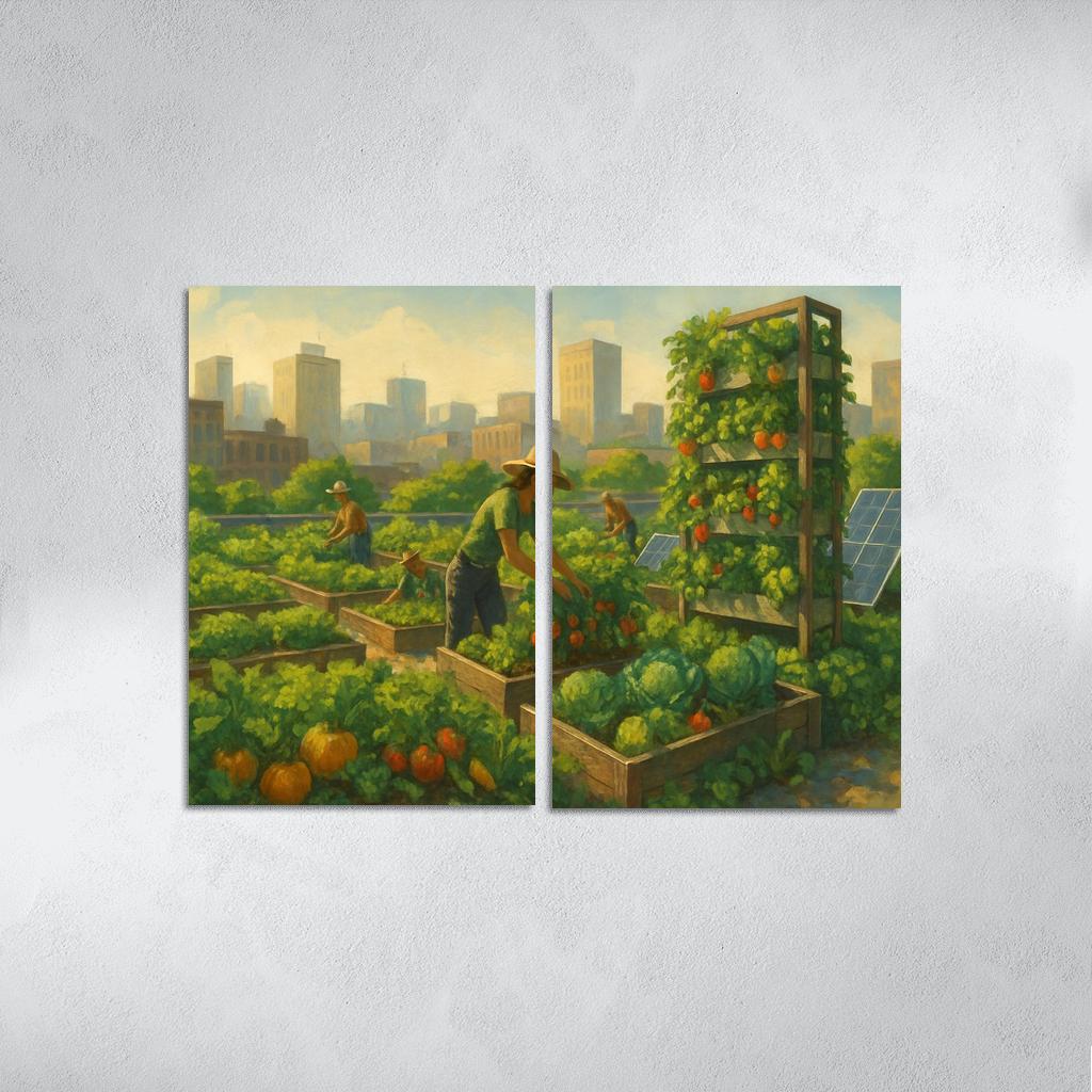 Sustainable Urban Agriculture Innovations premium artwork frames