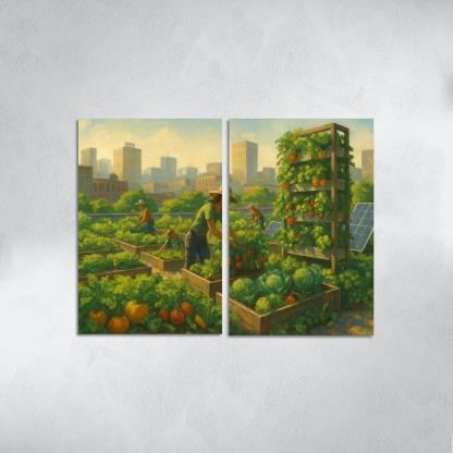 Sustainable Urban Agriculture Innovations premium artwork frames