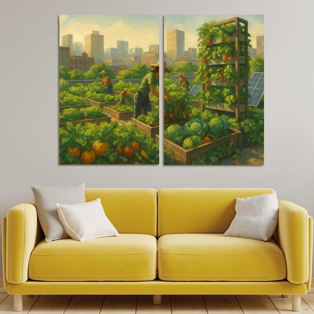 Sustainable Urban Agriculture Innovations premium artwork frames