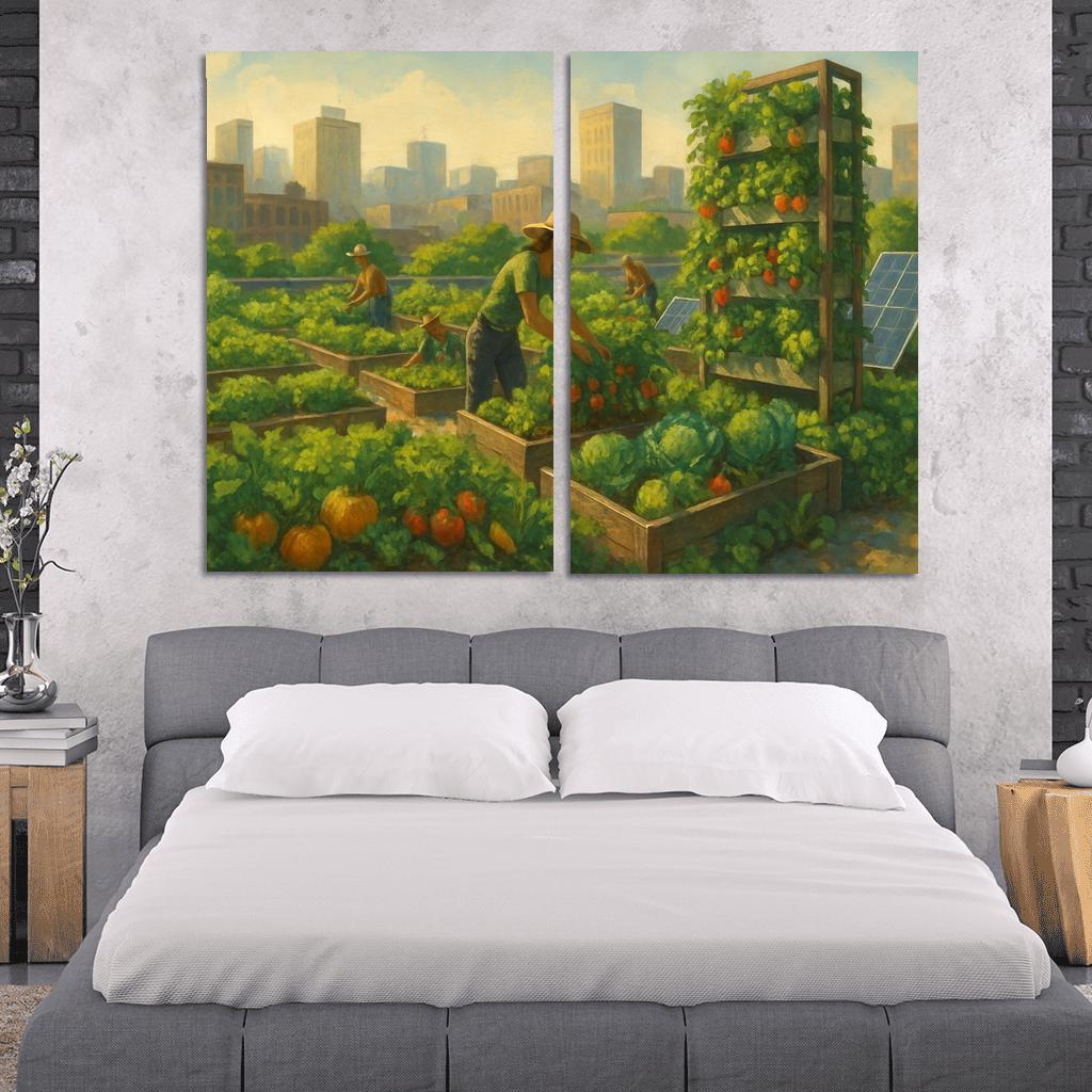 Sustainable Urban Agriculture Innovations premium artwork frames