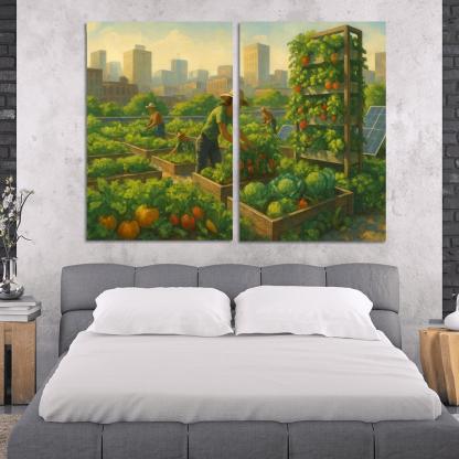 Sustainable Urban Agriculture Innovations premium artwork frames