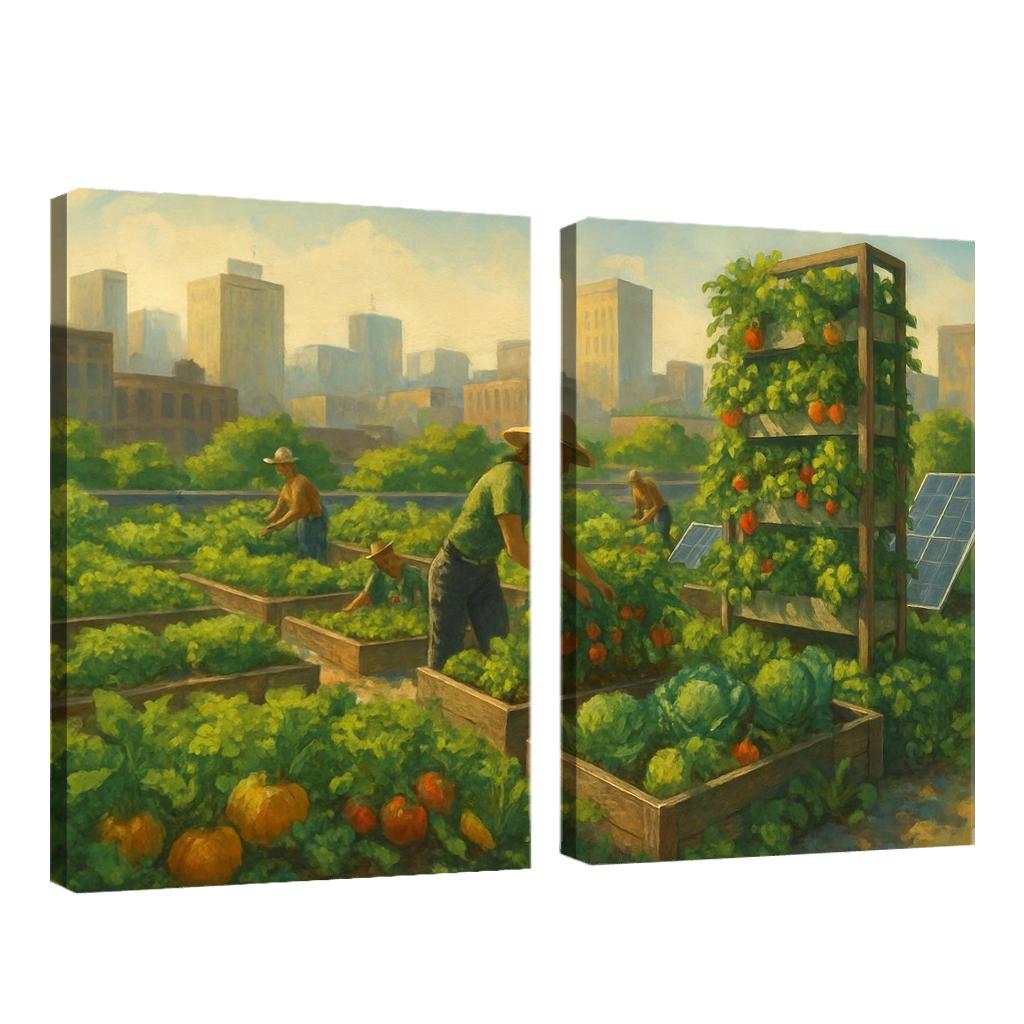 Sustainable Urban Agriculture Innovations premium artwork frames