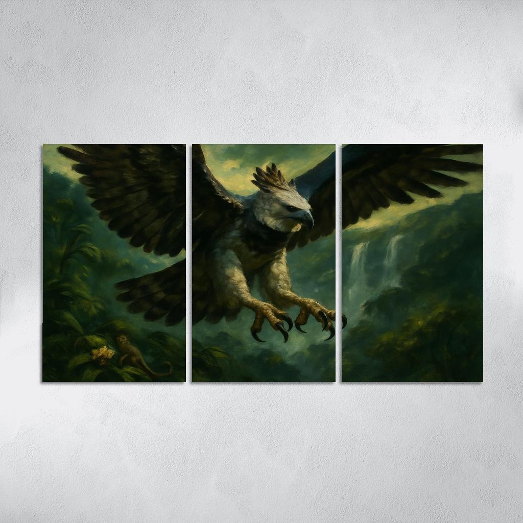 Harpy Eagle Above The Emerald Canopy multi-panel paintings