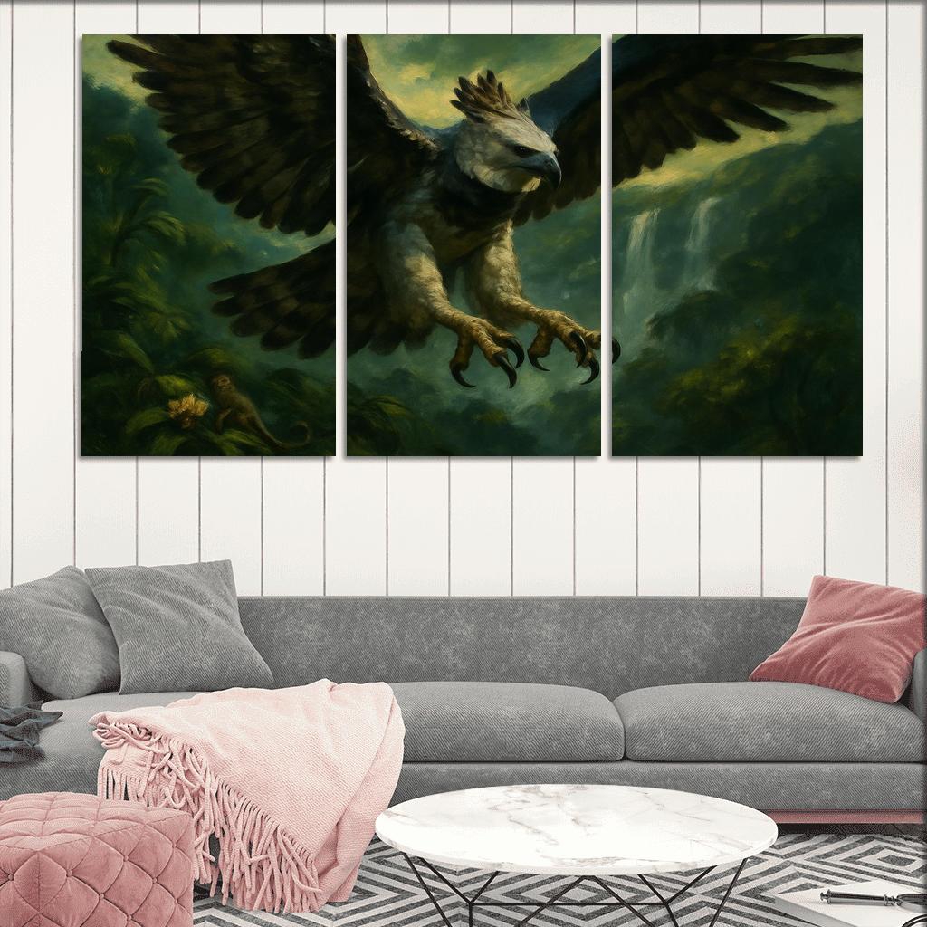 Harpy Eagle Above The Emerald Canopy multi-panel paintings