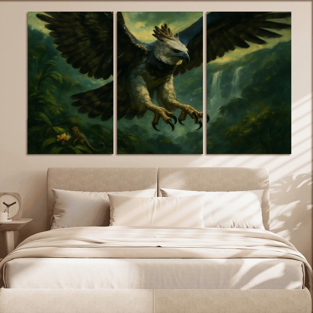 Harpy Eagle Above The Emerald Canopy multi-panel paintings