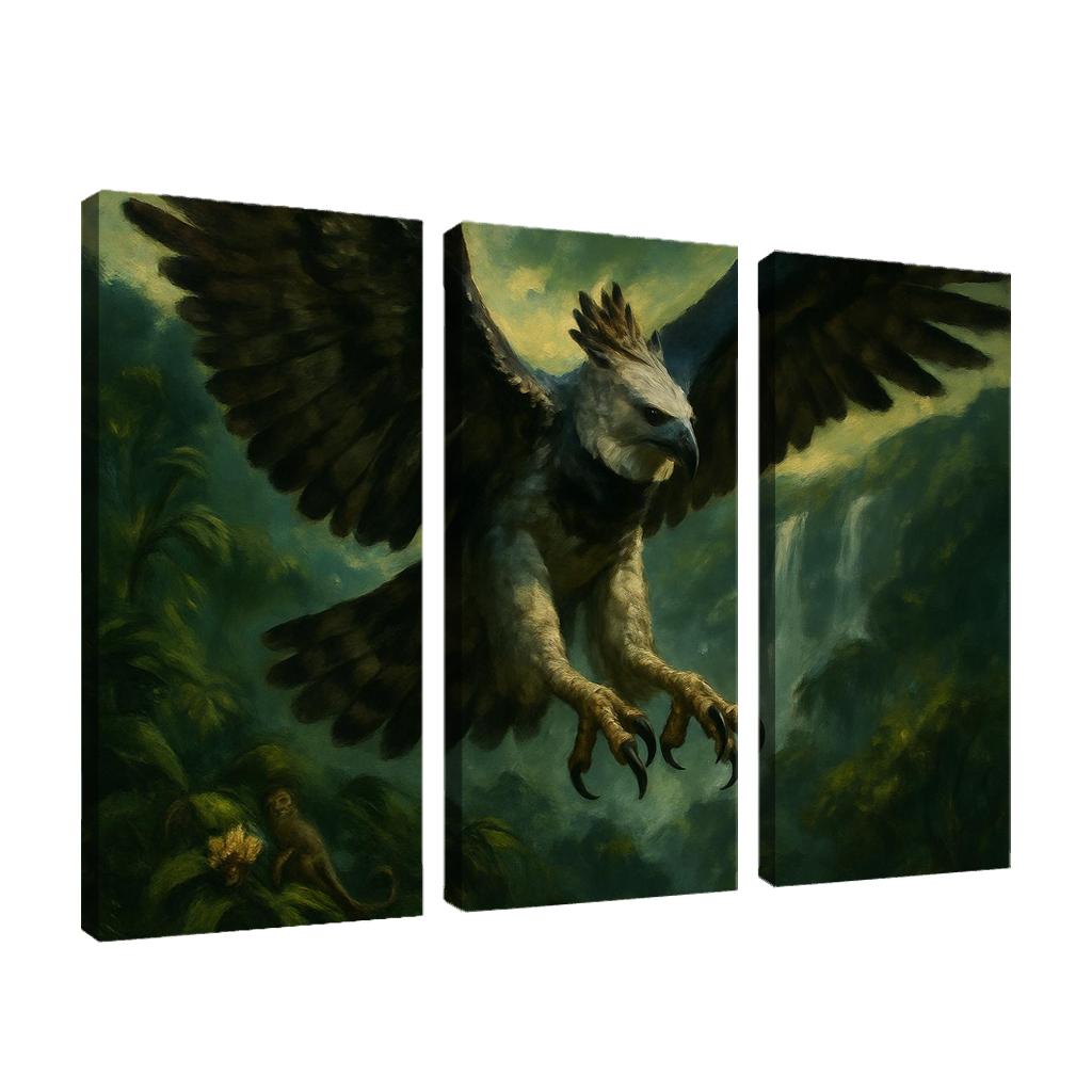 Harpy Eagle Above The Emerald Canopy multi-panel paintings