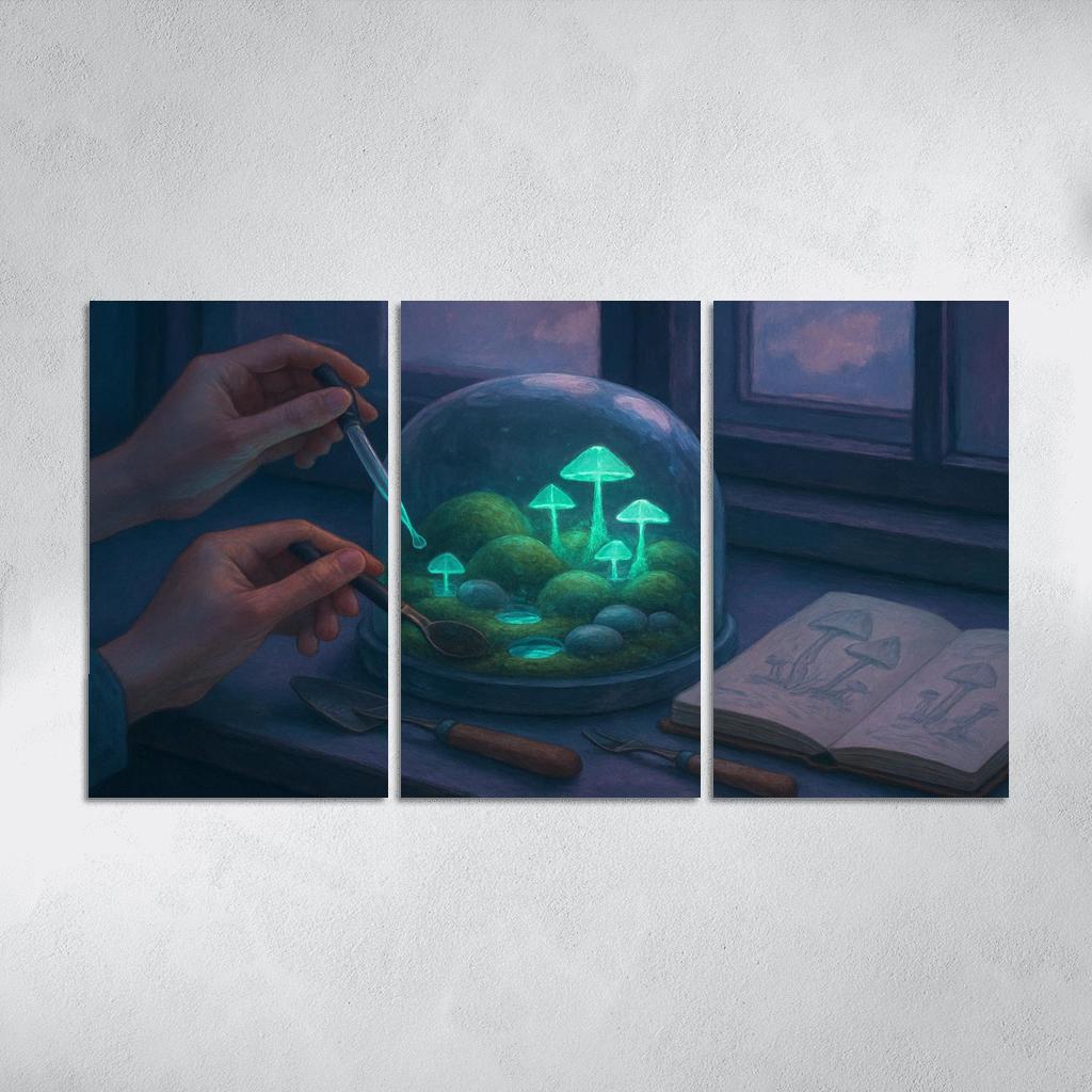 Bioluminescent Miniature Terrarium modern paintings frame