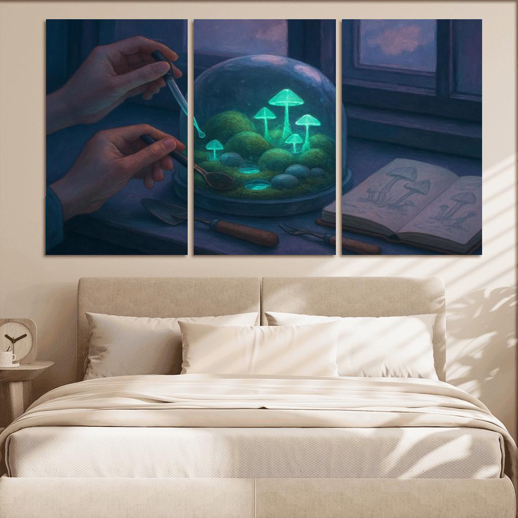 Bioluminescent Miniature Terrarium modern paintings frame