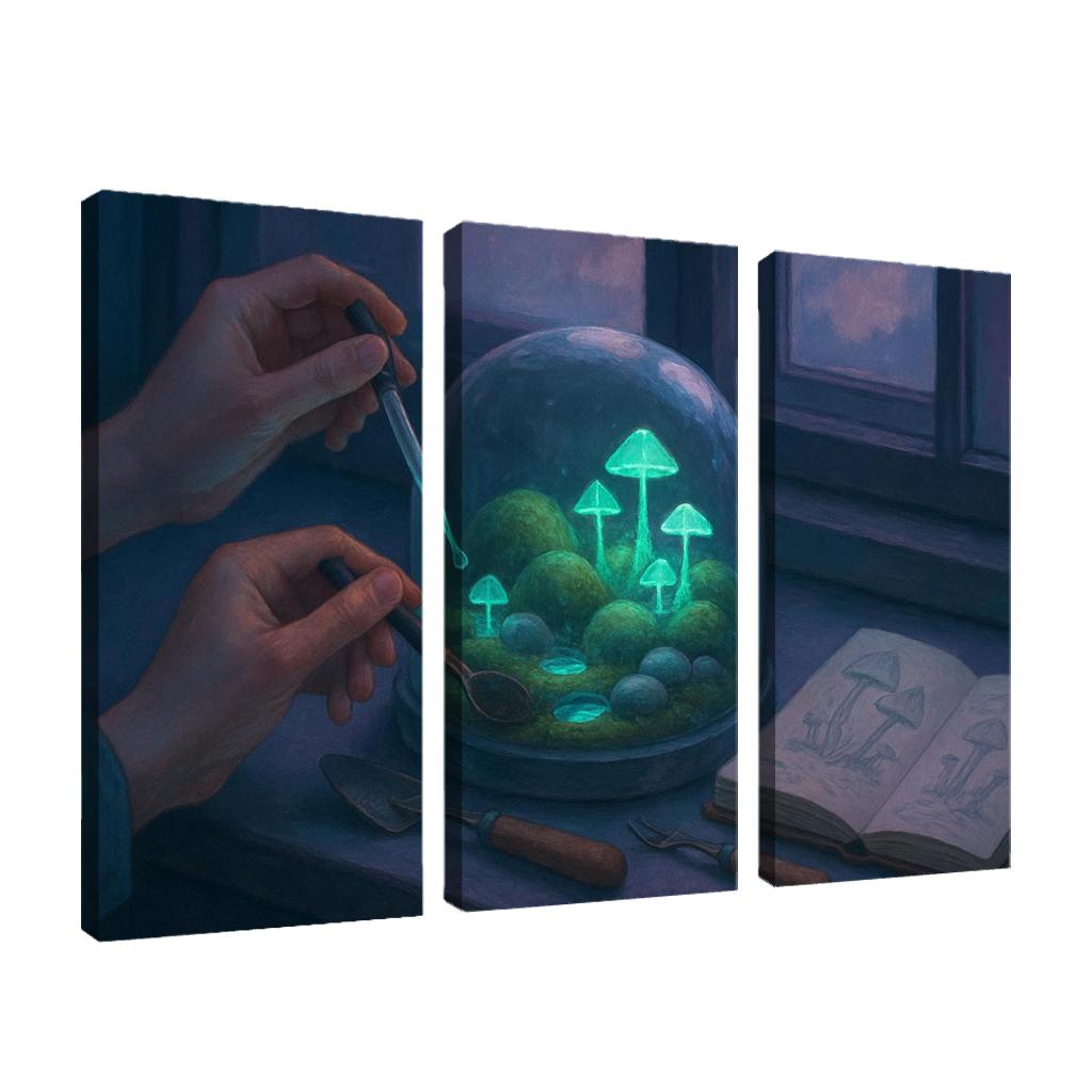 Bioluminescent Miniature Terrarium modern paintings frame