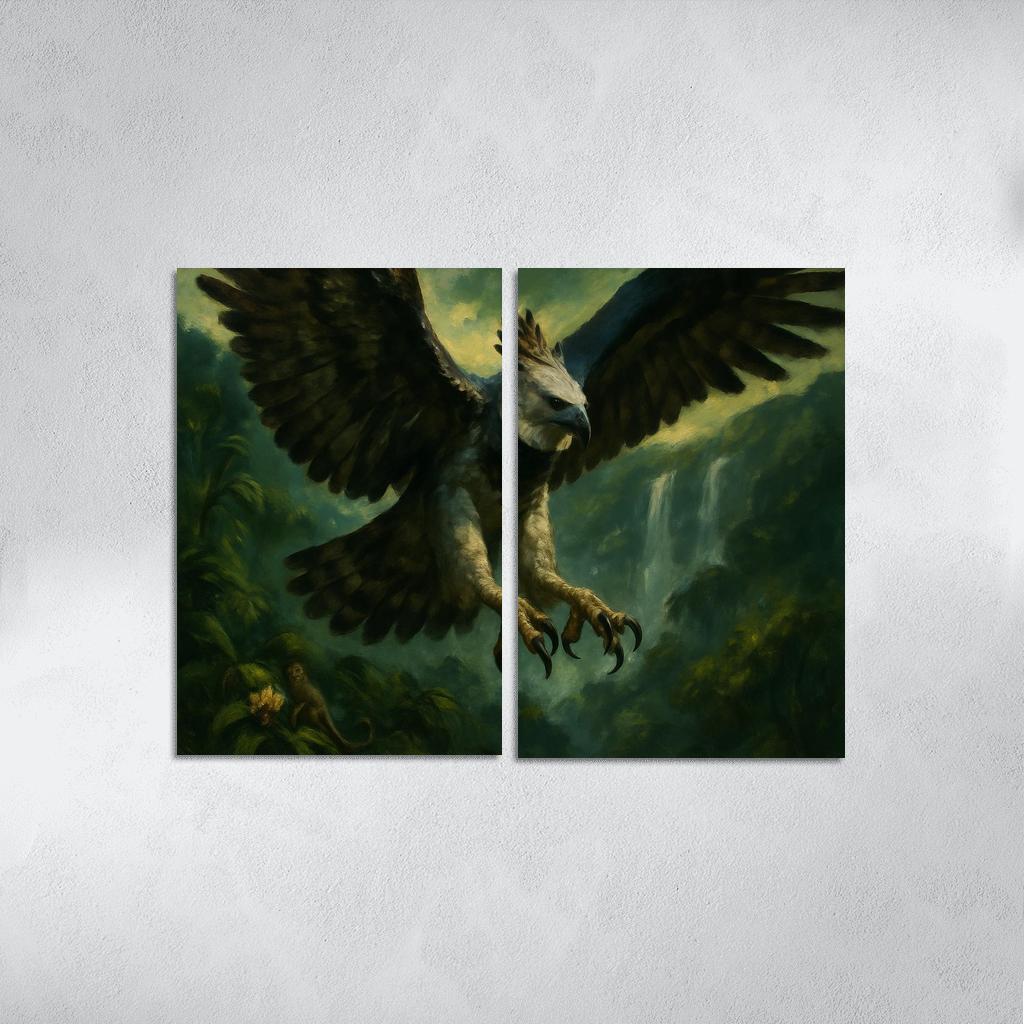 Harpy Eagle Above The Emerald Canopy multi-panel paintings
