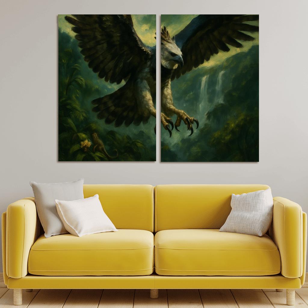 Harpy Eagle Above The Emerald Canopy multi-panel paintings