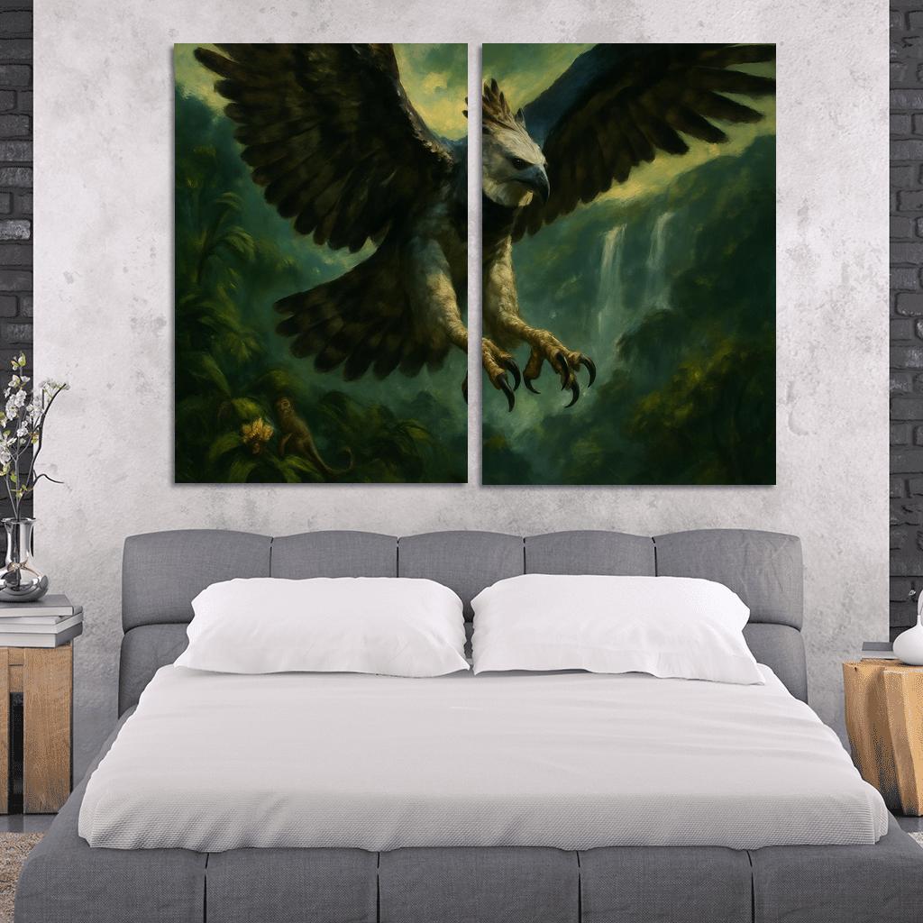 Harpy Eagle Above The Emerald Canopy multi-panel paintings