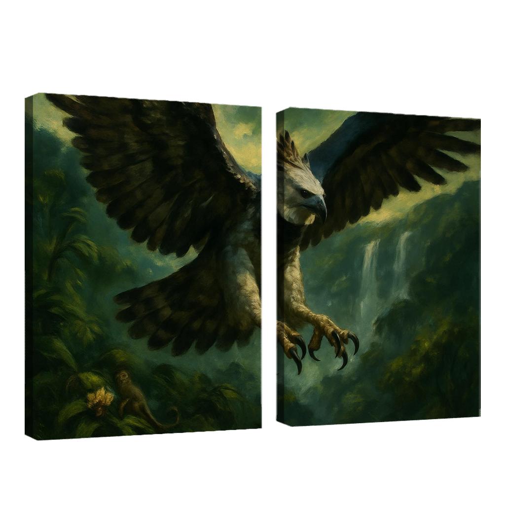 Harpy Eagle Above The Emerald Canopy multi-panel paintings