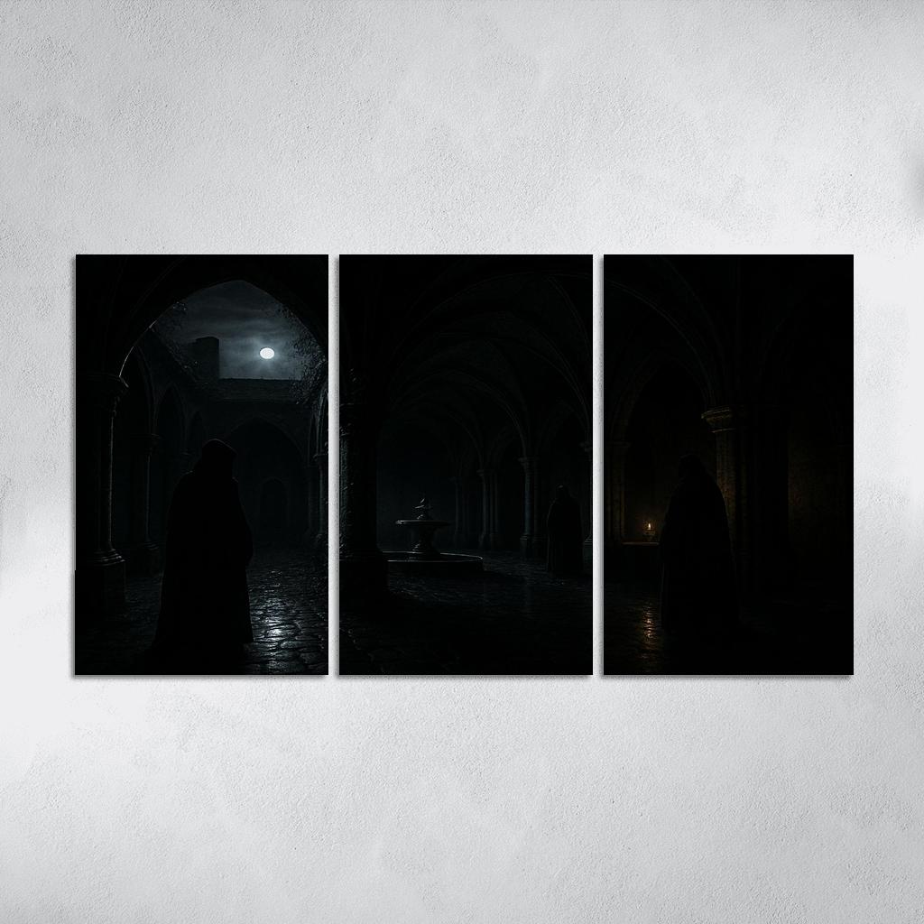 Nocturnal Cloister abstract paintings frame
